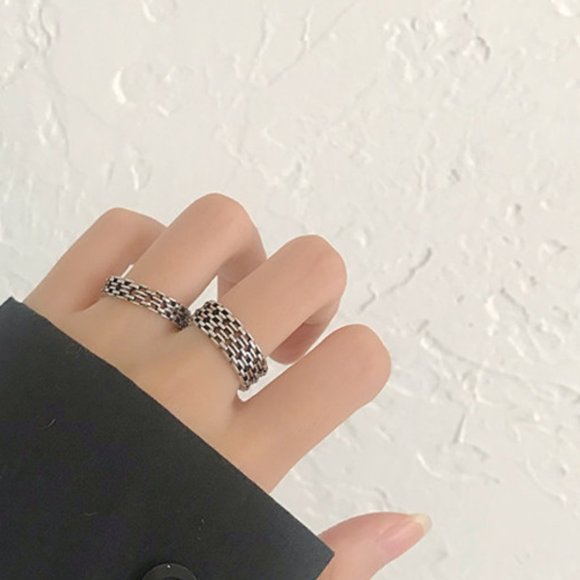 ♠️ NEW Retro Silver Ring Set of 2 - Picture 3 of 6